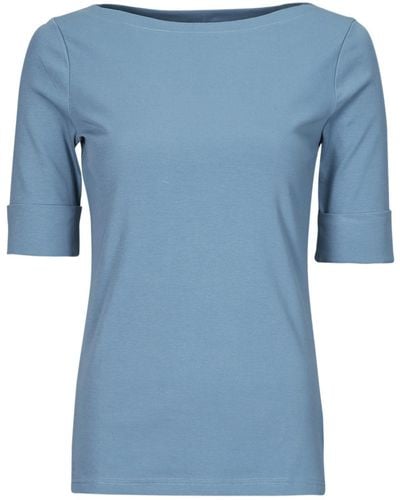 Lauren by Ralph Lauren T Shirt Judy-elbow Sleeve-knit - Blue