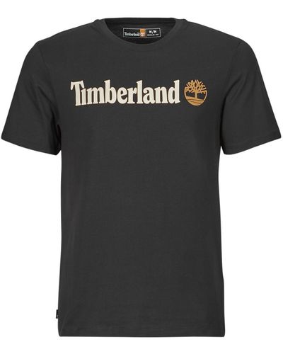 Timberland T Shirt Linear Logo Short Sleeve Tee - Black