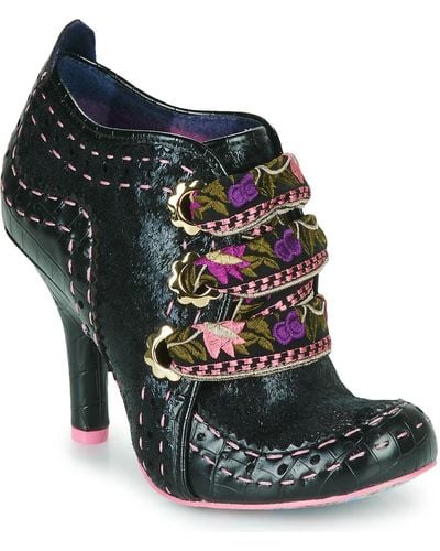 Irregular Choice Abigails Flower Party Low Ankle Boots - Black