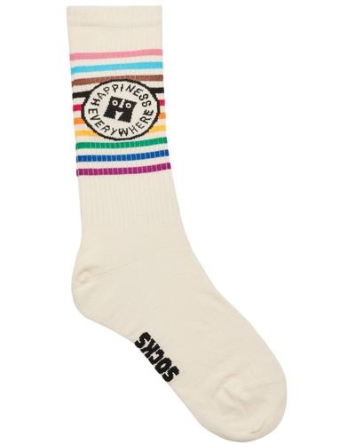 Happy Socks High Socks Pride Happiness - White