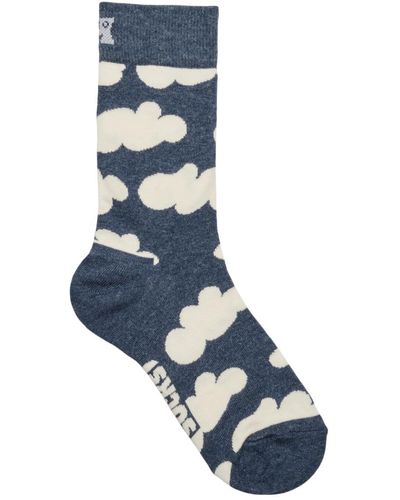 Happy Socks High Socks Cloudy - Blue