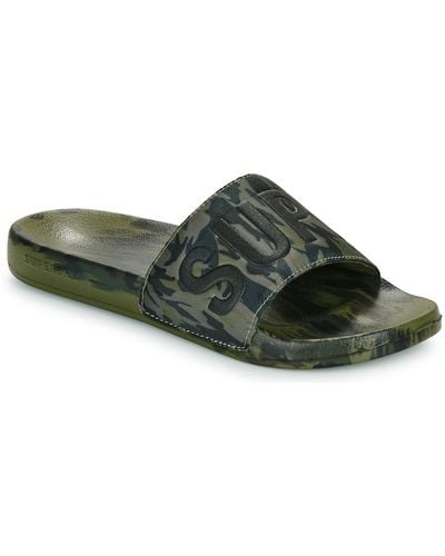 Superdry Mules / Casual Shoes Sandales De Piscine À Motif Camouflage Véganes - Green