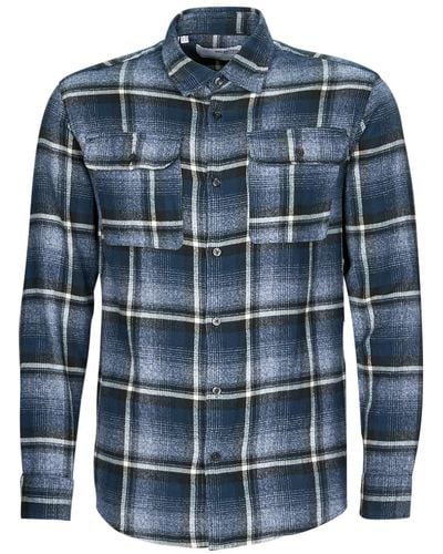 SELECTED Long Sleeved Shirt Slhregscot Check Shirt - Blue