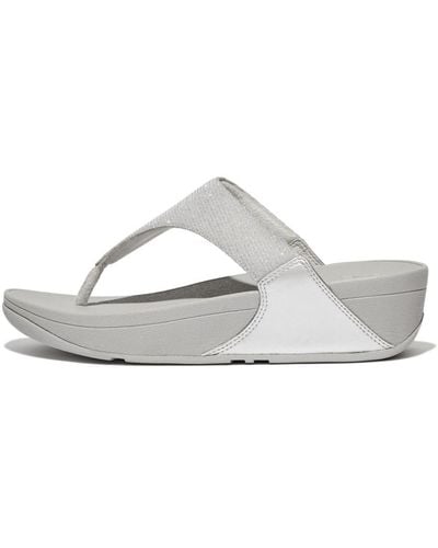 Fitflop Flip Flops / Sandals (shoes) Lulu Shimmerlux Toe - Post Sandals - White