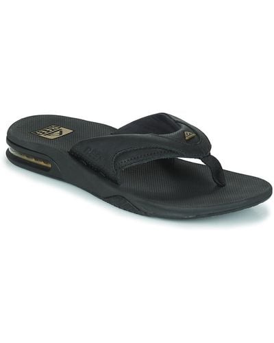 Reef Leather Fanning Lux Flip Flops / Sandals (shoes) - Black