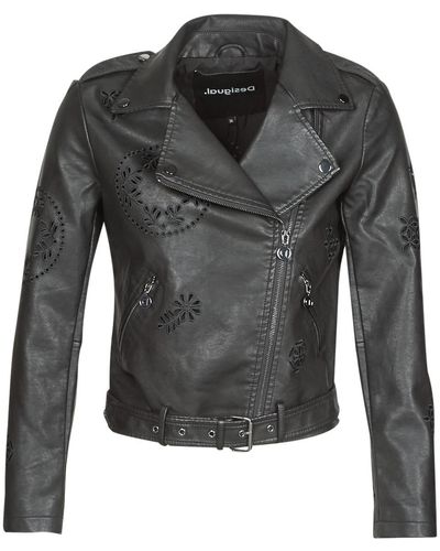 Desigual Utah Leather Jacket - Black