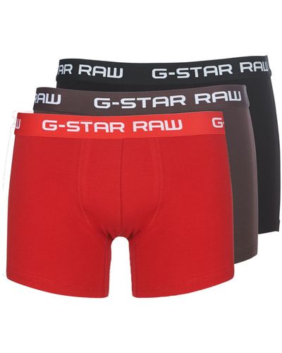 G-Star RAW Classic Trunk Clr 3 Pack Men's Boxer Shorts In Multicolour - Red