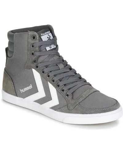 Hummel Ten Star High Women's Shoes (high-top Trainers) In Grey