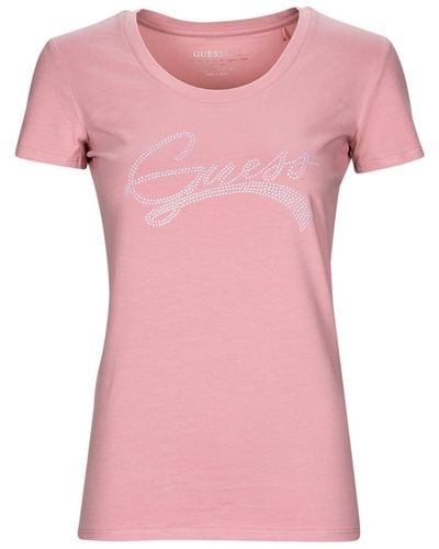 Guess T Shirt Ss Rn Adelina Tee - Pink