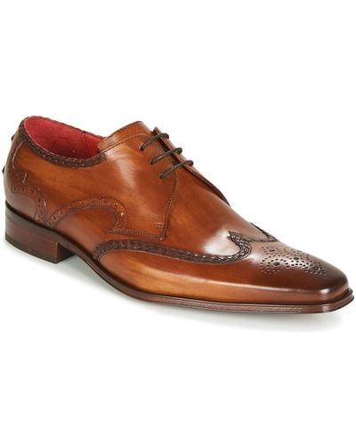 Jeffery West Leather Wing-tip Scarface Shoes - Brown