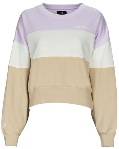 Converse Sweatshirt Color-blocked Chain Stitch - White