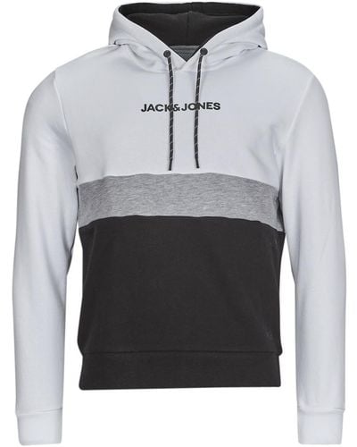 Jack & Jones Sweatshirt Jjereid Blocking Sweat Hood - Grey