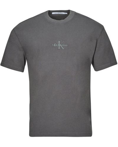 Calvin Klein T Shirt Washed Monologo Tee - Grey