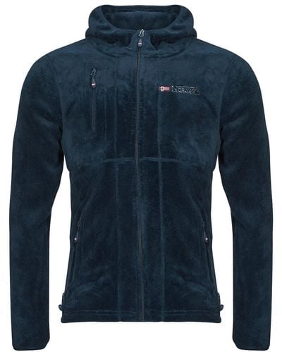 GEOGRAPHICAL NORWAY Fleece Jacket Upload Hood - Blue
