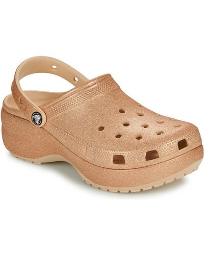 Crocs™ Clogs (shoes) Classic Platform Glitter Clogw - Natural