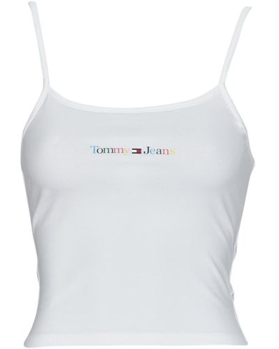 Tommy Hilfiger Tops / Sleeveless T-shirts Tjw Bby Colour Linear Strap Top - White