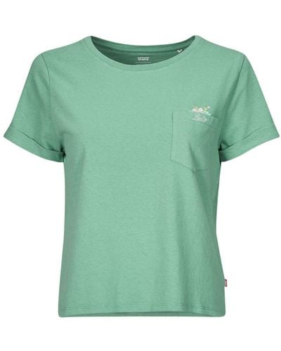 Levi's T Shirt Gr Margot Pocket Tee - Green