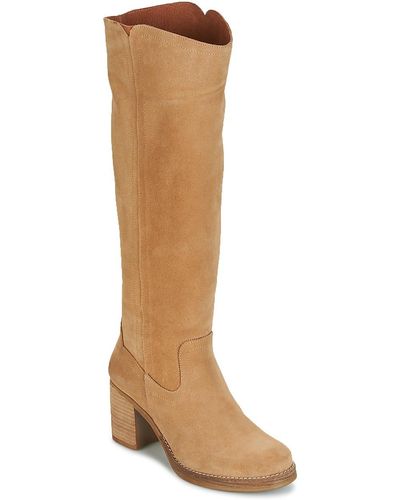 Casual Attitude Hapi Women's High Boots In Beige - Natural