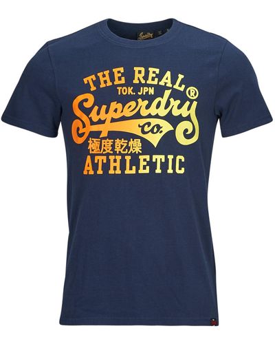 Superdry T Shirt Reworked Classics Graphic Tee - Blue