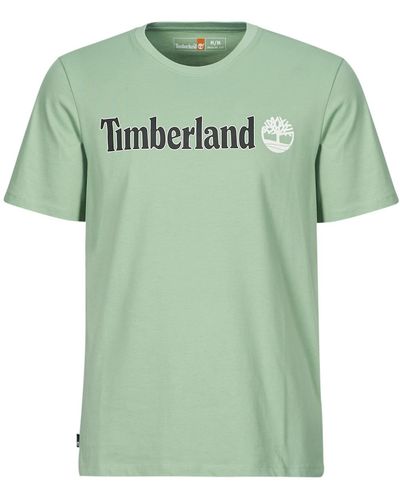 Timberland T Shirt Linear Logo Short Sleeve Tee - Green