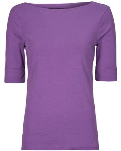 Lauren by Ralph Lauren T Shirt Judy-elbow Sleeve-knit - Purple
