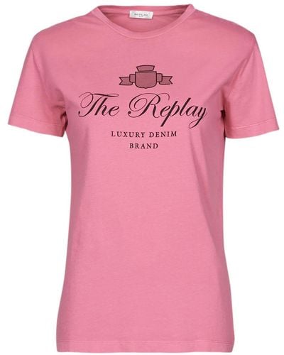 Replay W3572a T Shirt - Pink
