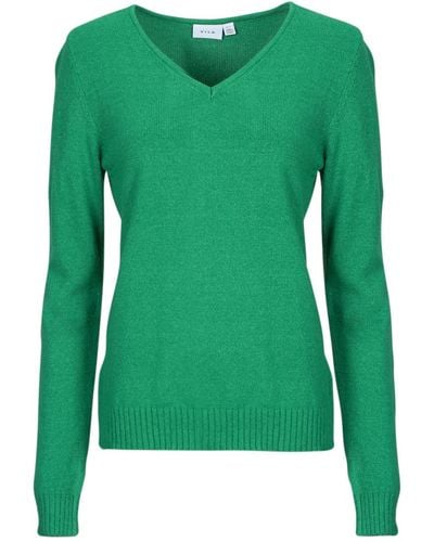 Vila Jumper Viril V Neck - Green