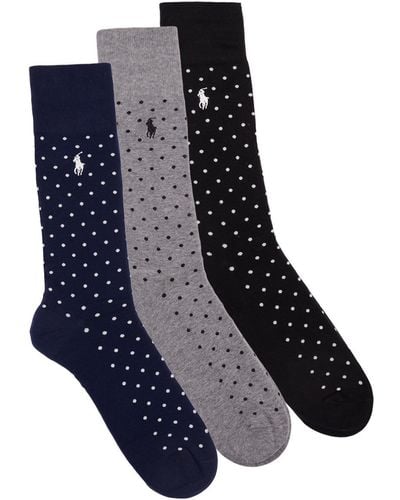 Polo Ralph Lauren Socks 86255pk-3pk Dot-crew Sock-3 Pack - Blue