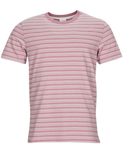 SELECTED T Shirt Slhandy Stripe Ss O-neck Tee W - Pink