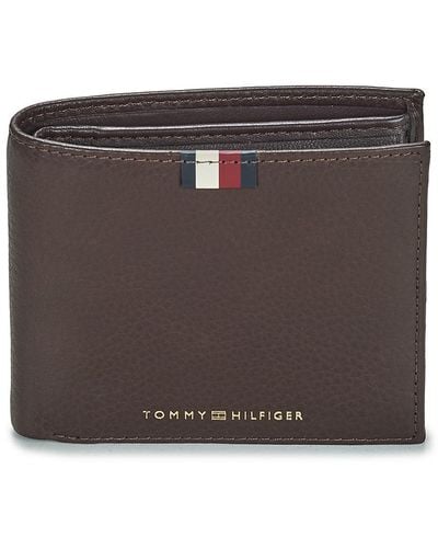 Tommy Hilfiger Purse Wallet Th Corp Leather Cc And Coin - Brown