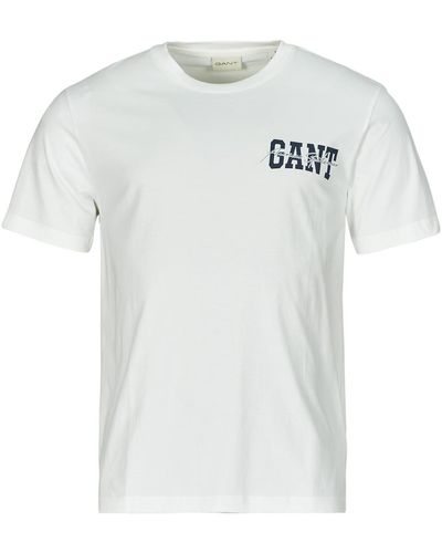 GANT T Shirt Arch Script Ss T-shirt - White