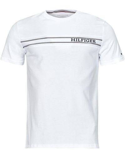 Tommy Hilfiger T Shirt Monotype Stripe - White