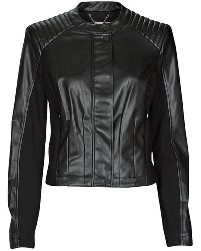 Guess New Fliammetta Leather Jacket - Black