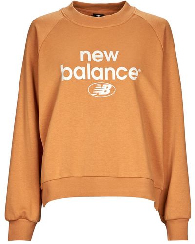 New Balance Sweatshirt Essentials Graphic Crew French Terry Fleece Sweatshirt - Orange