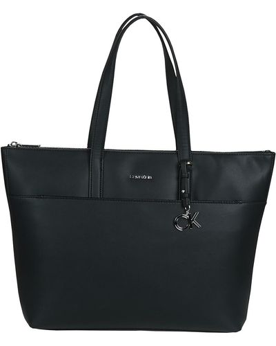Calvin Klein Ck Must Shopper Lg W/slip Pkt Shopper Bag - Black