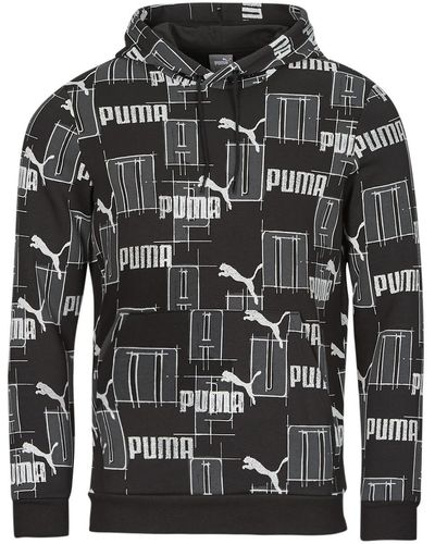PUMA Sweatshirt Ess+ Logo Lab Aop Hoodie Fl - Grey