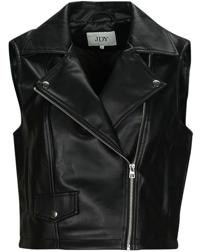 Jdy Leather Jacket Newetta Faux Leather Waistc. Otw Sie - Black