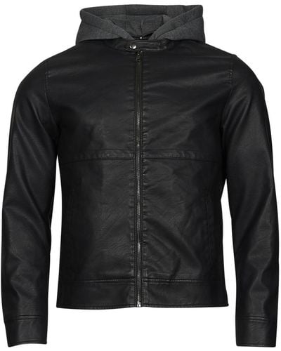 Jack & Jones Jcowilly Leather Jacket - Black