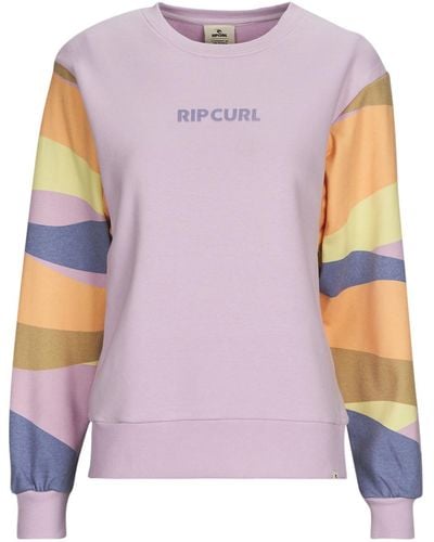 Rip Curl Sweatshirt Crew Wavy Print Sleeves - Purple