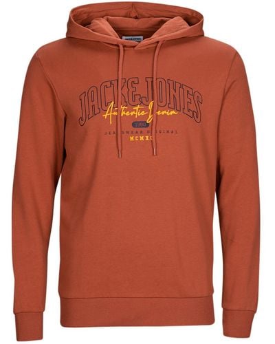 Jack & Jones Sweatshirt Jjlarry Sweat Hood - Orange