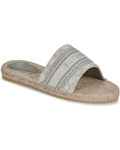 Superdry Mules / Casual Shoes Mules Compensées Style Espadrille En Toile - Grey