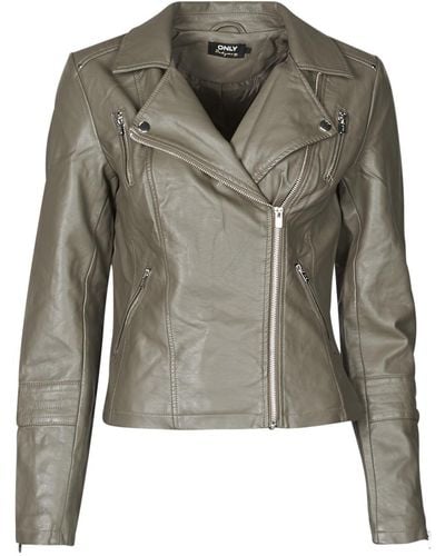 ONLY Onlgemma Leather Jacket - Green