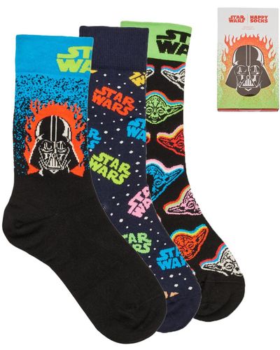 Happy Socks High Socks Star Wars X3 - Blue