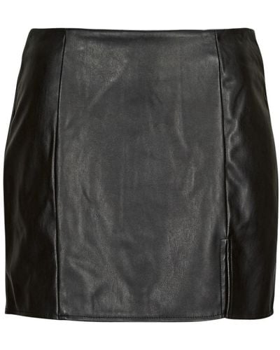 ONLY Skirt Onlleni Faux Leather Slit Skirt Pnt - Black