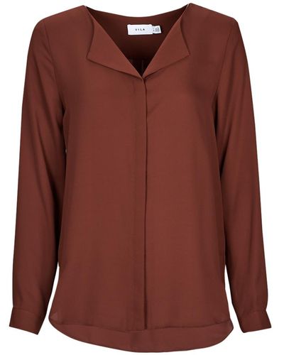 Vila Vilucy L/s Shirt Blouse - Brown