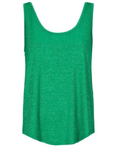 Pieces Tops / Sleeveless T-shirts Pcbillo Tank Top Lurex - Green