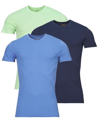 Polo Ralph Lauren T Shirt S / S Crew-3 Pack-crew Undershirt - Blue