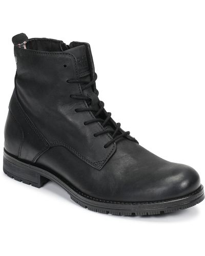 Jack & Jones Jfw Orca Leather Mid Boots - Black