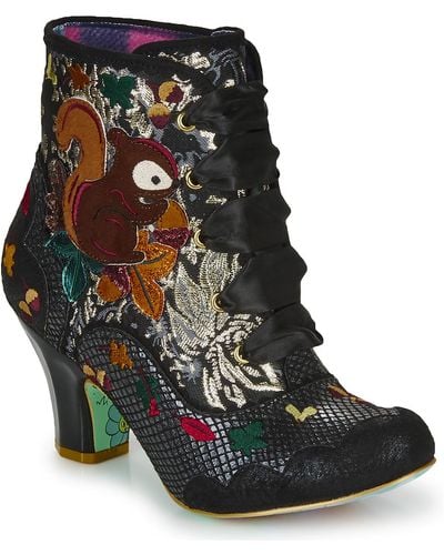 Irregular Choice Squirrel Away Low Ankle Boots - Black