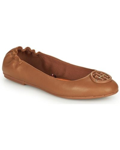 Tommy Hilfiger Th Hardware Leather Ballerina Shoes (pumps / Ballerinas) - Brown
